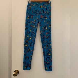 Lularoe blue floral pattern leggings one size